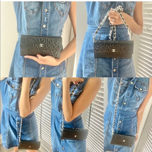 COPY - Auth CHANEL Black Camellia Bifold Wallet - Picture 12 of 12